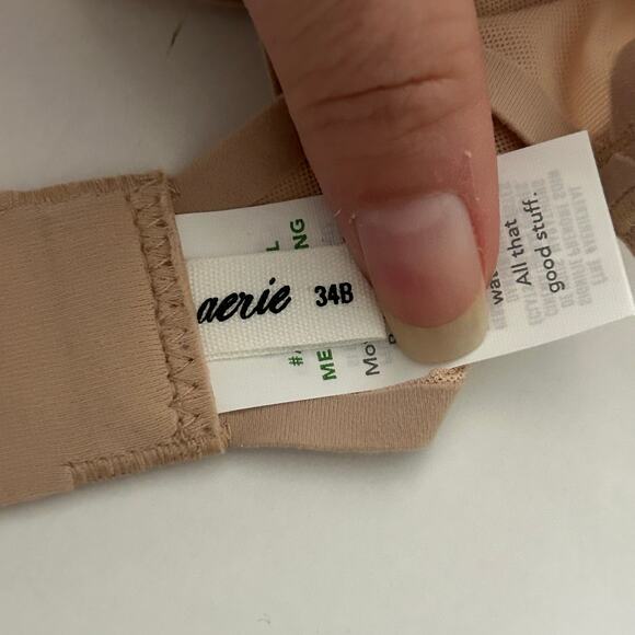 Aerie Smoothez Mesh Unlined Flexible Underwire Semi-Sheer Bra Sands 34 B New - Picture 8 of 10